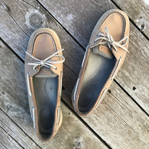Sperry Shoes - Sperry Topsider Leather Boat Shoes Tan Size 10